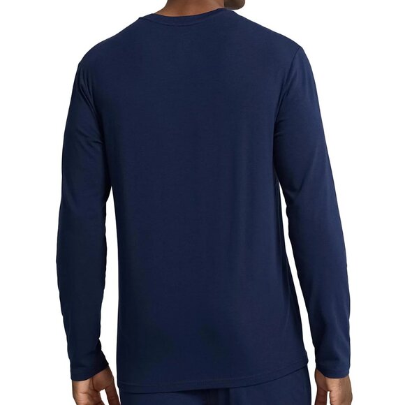 NEW Polo Ralph Lauren Men's Long-Sleeve Crewneck Pajama Shirt Navy, Size Medium - Picture 2 of 10